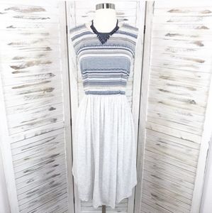Anthropologie Dolan Emroidered Heather Gray Jersey Dress